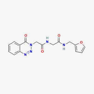 molecular formula C16H15N5O4 B11016074 N-(furan-2-ylmethyl)-N~2~-[(4-oxo-1,2,3-benzotriazin-3(4H)-yl)acetyl]glycinamide 