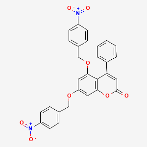 molecular formula C29H20N2O8 B11016085 5,7-bis[(4-nitrobenzyl)oxy]-4-phenyl-2H-chromen-2-one 