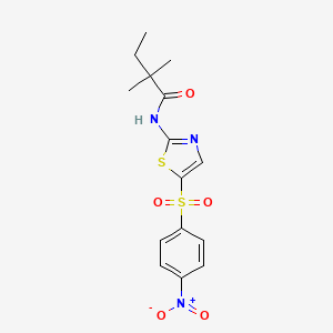 molecular formula C15H17N3O5S2 B11016123 2,2-dimethyl-N-{5-[(4-nitrophenyl)sulfonyl]-1,3-thiazol-2-yl}butanamide 