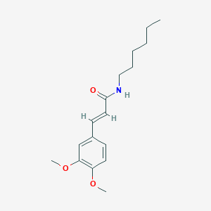 (2E)-3-(3,4-dimethoxyphenyl)-N-hexylprop-2-enamide