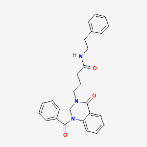 4-(5,11-dioxo-6a,11-dihydroisoindolo[2,1-a]quinazolin-6(5H)-yl)-N-(2-phenylethyl)butanamide