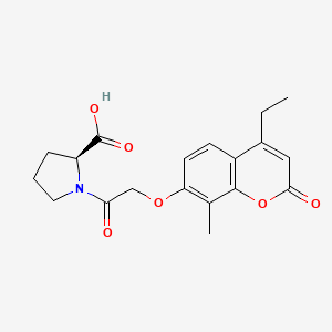 molecular formula C19H21NO6 B11016134 1-{[(4-ethyl-8-methyl-2-oxo-2H-chromen-7-yl)oxy]acetyl}-L-proline 