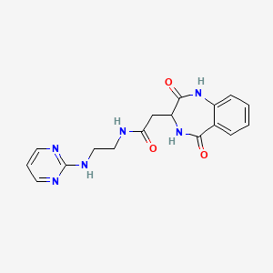 molecular formula C17H18N6O3 B11016146 2-(2-hydroxy-5-oxo-4,5-dihydro-3H-1,4-benzodiazepin-3-yl)-N-[2-(pyrimidin-2-ylamino)ethyl]acetamide 