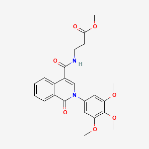 molecular formula C23H24N2O7 B11016151 methyl N-{[1-oxo-2-(3,4,5-trimethoxyphenyl)-1,2-dihydroisoquinolin-4-yl]carbonyl}-beta-alaninate 