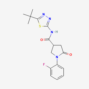 N-[(2E)-5-tert-butyl-1,3,4-thiadiazol-2(3H)-ylidene]-1-(2-fluorophenyl)-5-oxopyrrolidine-3-carboxamide