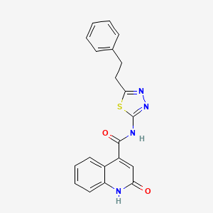 molecular formula C20H16N4O2S B11016161 2-hydroxy-N-[5-(2-phenylethyl)-1,3,4-thiadiazol-2-yl]quinoline-4-carboxamide 