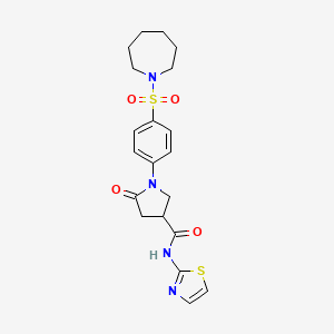 1-[4-(azepan-1-ylsulfonyl)phenyl]-5-oxo-N-(1,3-thiazol-2-yl)pyrrolidine-3-carboxamide