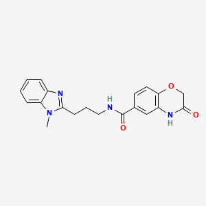 molecular formula C20H20N4O3 B11016177 3-hydroxy-N-[3-(1-methyl-1H-benzimidazol-2-yl)propyl]-2H-1,4-benzoxazine-6-carboxamide 