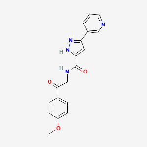 molecular formula C18H16N4O3 B11016182 N-[2-(4-methoxyphenyl)-2-oxoethyl]-5-(pyridin-3-yl)-1H-pyrazole-3-carboxamide 