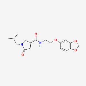 N-[2-(2H-1,3-benzodioxol-5-yloxy)ethyl]-1-(2-methylpropyl)-5-oxopyrrolidine-3-carboxamide