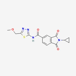 molecular formula C16H14N4O4S B11016194 2-cyclopropyl-N-[(2E)-5-(methoxymethyl)-1,3,4-thiadiazol-2(3H)-ylidene]-1,3-dioxo-2,3-dihydro-1H-isoindole-5-carboxamide 