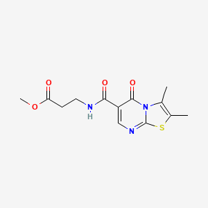 molecular formula C13H15N3O4S B11016201 methyl N-[(2,3-dimethyl-5-oxo-5H-[1,3]thiazolo[3,2-a]pyrimidin-6-yl)carbonyl]-beta-alaninate 