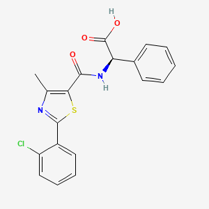 molecular formula C19H15ClN2O3S B11016206 (2R)-({[2-(2-chlorophenyl)-4-methyl-1,3-thiazol-5-yl]carbonyl}amino)(phenyl)ethanoic acid 