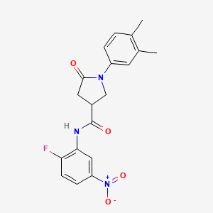 molecular formula C19H18FN3O4 B11016226 1-(3,4-dimethylphenyl)-N-(2-fluoro-5-nitrophenyl)-5-oxopyrrolidine-3-carboxamide 