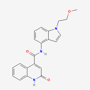 molecular formula C21H19N3O3 B11016246 N-(1-(2-methoxyethyl)-1H-indol-4-yl)-2-oxo-1,2-dihydroquinoline-4-carboxamide 