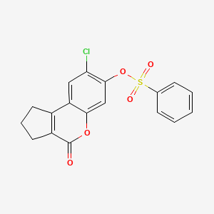 8-Chloro-4-oxo-1,2,3,4-tetrahydrocyclopenta[c]chromen-7-yl benzenesulfonate