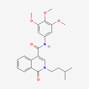 2-(3-methylbutyl)-1-oxo-N-(3,4,5-trimethoxyphenyl)-1,2-dihydroisoquinoline-4-carboxamide