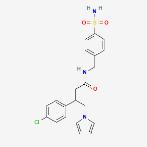 3-(4-chlorophenyl)-4-(1H-pyrrol-1-yl)-N-(4-sulfamoylbenzyl)butanamide