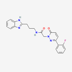 molecular formula C22H20FN5O2 B11016273 N-[3-(1H-benzimidazol-2-yl)propyl]-2-[3-(2-fluorophenyl)-6-oxopyridazin-1(6H)-yl]acetamide 