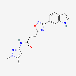 molecular formula C18H18N6O2 B11016286 N-(1,5-dimethyl-1H-pyrazol-3-yl)-3-[3-(1H-indol-6-yl)-1,2,4-oxadiazol-5-yl]propanamide 