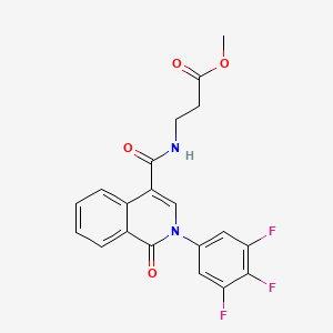 molecular formula C20H15F3N2O4 B11016298 methyl N-{[1-oxo-2-(3,4,5-trifluorophenyl)-1,2-dihydroisoquinolin-4-yl]carbonyl}-beta-alaninate 