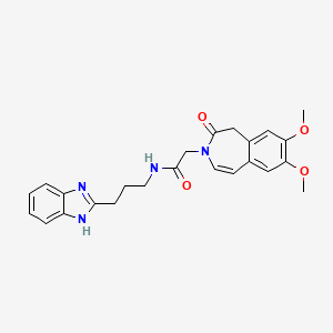 molecular formula C24H26N4O4 B11016300 N-[3-(1H-benzimidazol-2-yl)propyl]-2-(7,8-dimethoxy-2-oxo-1,2-dihydro-3H-3-benzazepin-3-yl)acetamide 