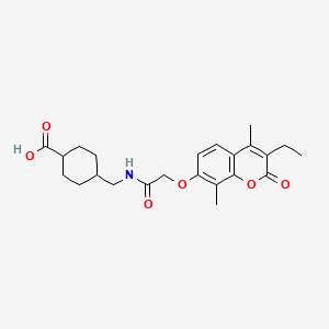 molecular formula C23H29NO6 B11016301 trans-4-[({[(3-ethyl-4,8-dimethyl-2-oxo-2H-chromen-7-yl)oxy]acetyl}amino)methyl]cyclohexanecarboxylic acid 