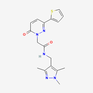 molecular formula C17H19N5O2S B11016314 2-[6-oxo-3-(2-thienyl)-1(6H)-pyridazinyl]-N-[(1,3,5-trimethyl-1H-pyrazol-4-yl)methyl]acetamide 