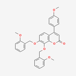 molecular formula C32H28O7 B11016345 7,8-bis[(2-methoxybenzyl)oxy]-4-(4-methoxyphenyl)-2H-chromen-2-one 