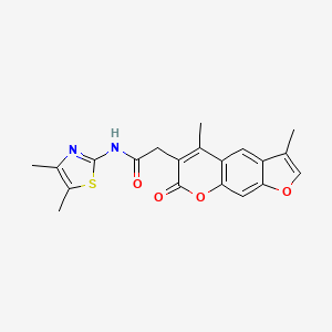 molecular formula C20H18N2O4S B11016347 2-(3,5-dimethyl-7-oxo-7H-furo[3,2-g]chromen-6-yl)-N-[(2Z)-4,5-dimethyl-1,3-thiazol-2(3H)-ylidene]acetamide 