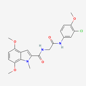 molecular formula C21H22ClN3O5 B11016362 N-{2-[(3-chloro-4-methoxyphenyl)amino]-2-oxoethyl}-4,7-dimethoxy-1-methyl-1H-indole-2-carboxamide 