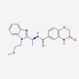 3-hydroxy-N-{(1S)-1-[1-(2-methoxyethyl)-1H-benzimidazol-2-yl]ethyl}-2H-1,4-benzoxazine-6-carboxamide