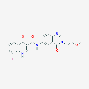 molecular formula C21H17FN4O4 B11016385 8-fluoro-4-hydroxy-N-(3-(2-methoxyethyl)-4-oxo-3,4-dihydroquinazolin-6-yl)quinoline-3-carboxamide 