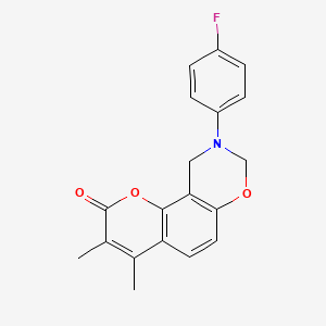 9-(4-fluorophenyl)-3,4-dimethyl-9,10-dihydro-2H,8H-chromeno[8,7-e][1,3]oxazin-2-one