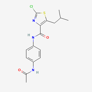 N-[4-(acetylamino)phenyl]-2-chloro-5-(2-methylpropyl)-1,3-thiazole-4-carboxamide