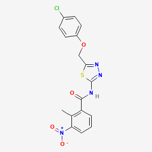 N-{5-[(4-chlorophenoxy)methyl]-1,3,4-thiadiazol-2-yl}-2-methyl-3-nitrobenzamide