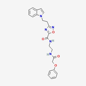 3-[2-(1H-indol-1-yl)ethyl]-N-{2-[(phenoxyacetyl)amino]ethyl}-1,2,4-oxadiazole-5-carboxamide