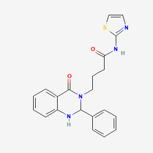 molecular formula C21H20N4O2S B11016429 4-(4-oxo-2-phenyl-1,4-dihydroquinazolin-3(2H)-yl)-N-(1,3-thiazol-2-yl)butanamide 