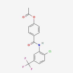 4-{[2-Chloro-5-(trifluoromethyl)phenyl]carbamoyl}phenyl acetate