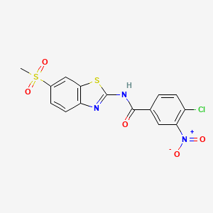 4-chloro-N-[6-(methylsulfonyl)-1,3-benzothiazol-2-yl]-3-nitrobenzamide