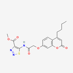 methyl 5-({[(4-butyl-2-oxo-2H-chromen-7-yl)oxy]acetyl}amino)-1,2,3-thiadiazole-4-carboxylate