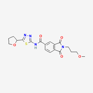 2-(3-methoxypropyl)-1,3-dioxo-N-[(2E)-5-(tetrahydrofuran-2-yl)-1,3,4-thiadiazol-2(3H)-ylidene]-2,3-dihydro-1H-isoindole-5-carboxamide