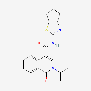 molecular formula C19H19N3O2S B11016498 N-(5,6-dihydro-4H-cyclopenta[d]thiazol-2-yl)-2-isopropyl-1-oxo-1,2-dihydroisoquinoline-4-carboxamide 