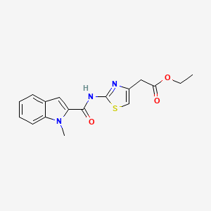 molecular formula C17H17N3O3S B11016526 4-Thiazoleacetic acid, 2-[[(1-methyl-1H-indol-2-yl)carbonyl]amino]-, ethyl ester 