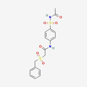 molecular formula C17H18N2O6S2 B11016538 N-[4-(acetylsulfamoyl)phenyl]-2-(benzylsulfonyl)acetamide 