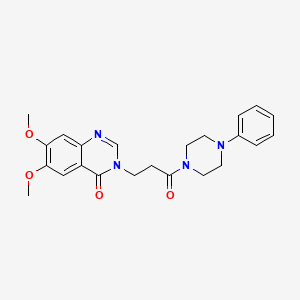 6,7-dimethoxy-3-[3-oxo-3-(4-phenylpiperazin-1-yl)propyl]quinazolin-4(3H)-one