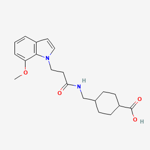 4-({[3-(7-methoxy-1H-indol-1-yl)propanoyl]amino}methyl)cyclohexanecarboxylic acid