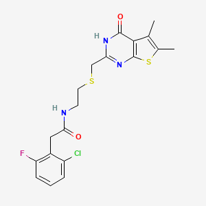 2-(2-chloro-6-fluorophenyl)-N-(2-{[(4-hydroxy-5,6-dimethylthieno[2,3-d]pyrimidin-2-yl)methyl]sulfanyl}ethyl)acetamide