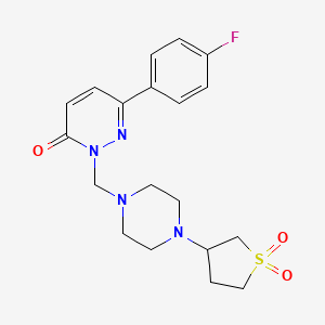 molecular formula C19H23FN4O3S B11016574 2-((4-(1,1-dioxidotetrahydrothiophen-3-yl)piperazin-1-yl)methyl)-6-(4-fluorophenyl)pyridazin-3(2H)-one 