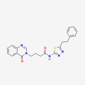 4-(4-oxoquinazolin-3(4H)-yl)-N-[(2Z)-5-(2-phenylethyl)-1,3,4-thiadiazol-2(3H)-ylidene]butanamide